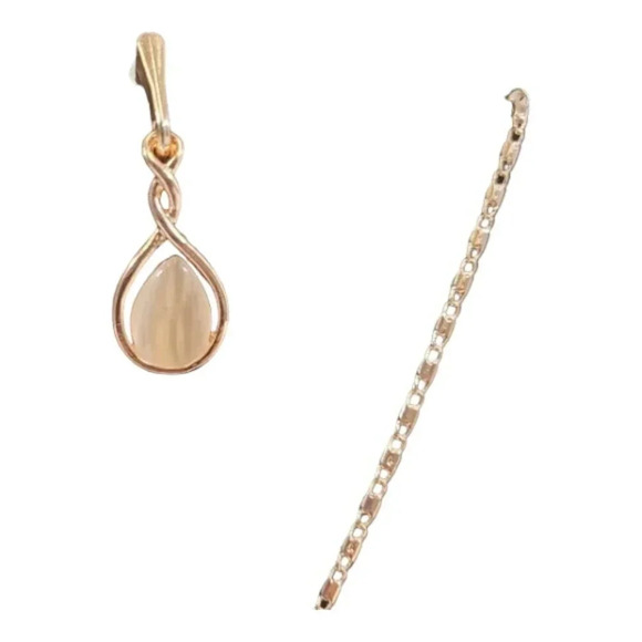 Rose Tone Swirl Earring and Necklace Set - Picture 3 of 6